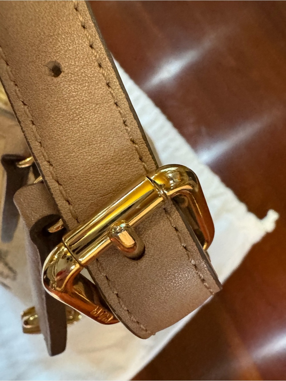 MCM Vintage Visetos 97027 ZipTop Shoulder Bag Tan Leather Gold Hardware NearMint - Picture 8 of 16